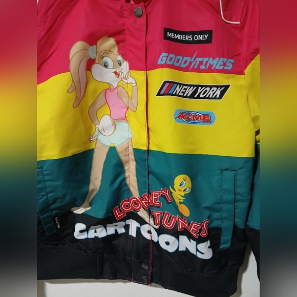 Members Only × Looney Tunes Lola Bunny & Bugs Bunny Windbreaker Juniors Size: L - Picture 2 of 9